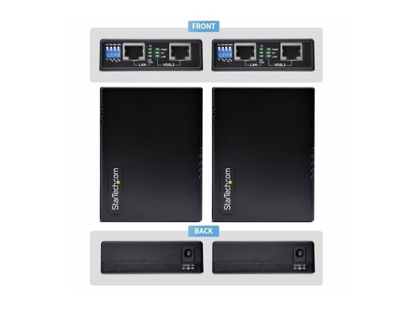 Startech - Extender Kit - lokalt modem - 100Mb LAN, Ethernet over VDSL2 - 10Base-T, 100Base-TX - 4 porter - opp til 1 km - TAA-samsvar