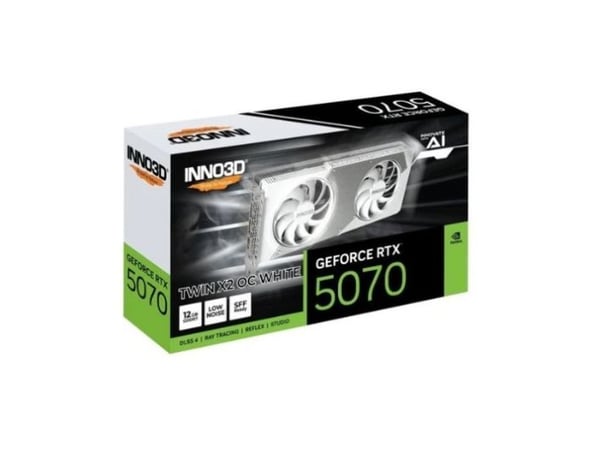Inno3D GeForce RTX 5070 TWIN X2 OC WHITE - Grafikkort - GeForce RTX 5070 - 12 GB GDDR7 - PCI Express 5.0 - HDMI, 3 x DisplayPort - hvit