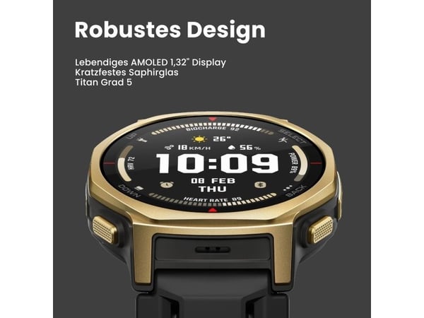 Amazfit T-rex 3 Pro, 3,35 cm (1.32"), AMOLED, Kosketusnäyttö, 16 GB, GPS (satelliitti), 46,8 g