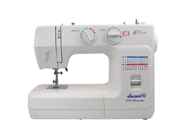 Lucznik KORNELIA II 2004, Hvit, Semi-automatisk symaskin, Overlock / Overkast, Sying, 4 Steg, 5 mm, Rotasjon