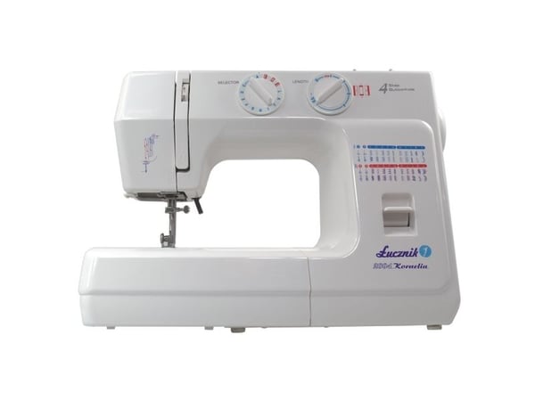 Lucznik KORNELIA II 2004, Hvit, Semi-automatisk symaskin, Overlock / Overkast, Sying, 4 Steg, 5 mm, Rotasjon