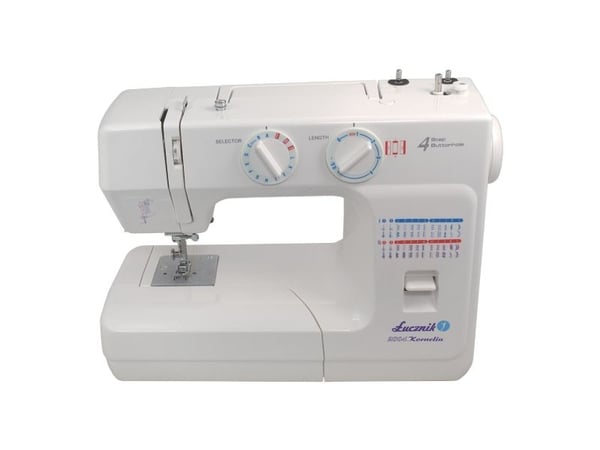 Lucznik KORNELIA II 2004, Hvit, Semi-automatisk symaskin, Overlock / Overkast, Sying, 4 Steg, 5 mm, Rotasjon