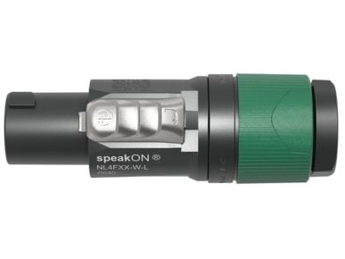 Neutrik NL4FXX-W-L, speakON, Sort, Grønn, Rett, 17/11, Kopper, IP20