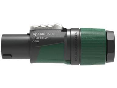 Neutrik NL4FXX-W-L, speakON, Sort, Grønn, Rett, 17/11, Kopper, IP20