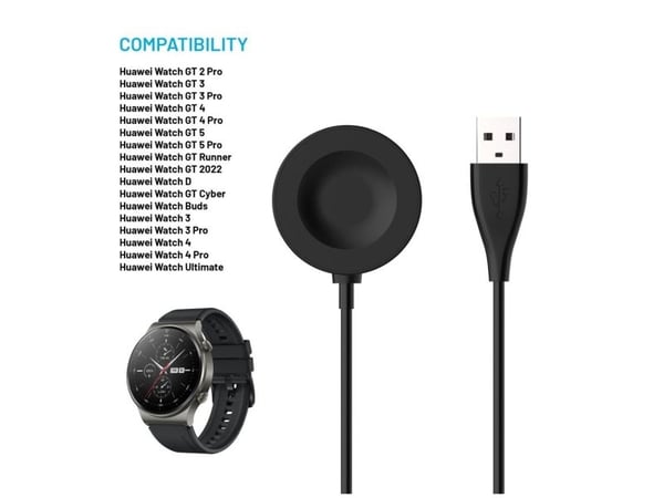 Fast fast USB-A-ladekabel for Huawei Watch GT 2 Pro/3/3 Pro/4/4/4 Pro/5/5 Pro