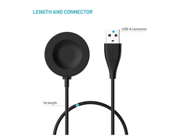 Fast fast USB-A-ladekabel for Huawei Watch GT 2 Pro/3/3 Pro/4/4/4 Pro/5/5 Pro