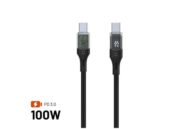 FIXED - USB-kabel - 24 pin USB-C (hann) til 24 pin USB-C (hann) - USB 2.0 - 1.2 m - USB Power Delivery (100 W) - svart