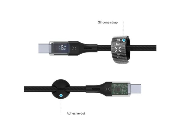 FIXED - USB-kabel - 24 pin USB-C (hann) til 24 pin USB-C (hann) - USB 2.0 - 1.2 m - USB Power Delivery (100 W) - svart