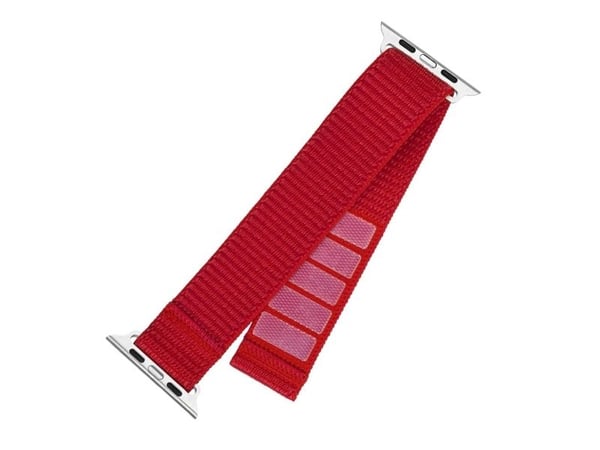FIXED - Klokkestropp for smart armbåndsur - nylon - 160-210 mm - rød - for Apple Watch (42 mm, 44 mm, 45 mm, 46 mm)