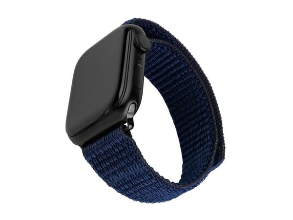 FIXED - Klokkestropp for smart armbåndsur - nylon - 160-210 mm - mørk blå - for Apple Watch (42 mm, 44 mm, 45 mm, 46 mm)