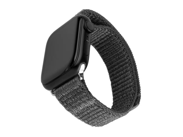 FIXED - Klokkestropp for smart armbåndsur - nylon - 160-210 mm - mørk grå - for Apple Watch (42 mm, 44 mm, 45 mm, 46 mm)