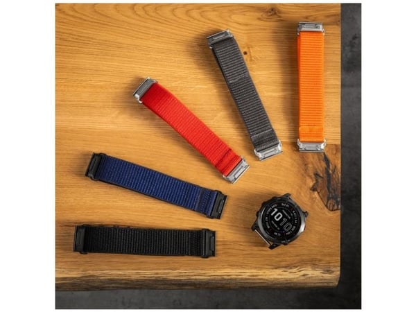 FIXED - Sløyfe for smart armbåndsur - 26 mm, nylon - 160-210 mm - mørk grå - for Coros Vertix 2; Garmin Fenix 7X; Enduro 2; epix Pro; Instinct 2X; ...