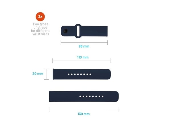 FIXED - Klokkestropp for smart armbåndsur - silicone, quick release, 20 mm - 160-235 mm - blå