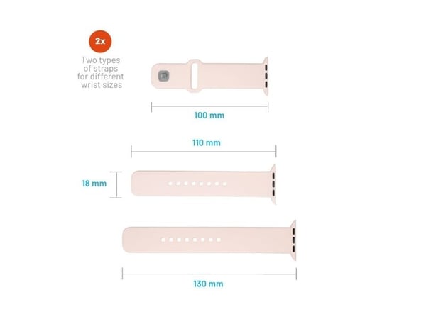 FIXED - Klokkestropp for smart armbåndsur - 38/40/41mm, silicone - rosa - for Apple Watch Hermès Series 9, SE 3, Series 10, Series 11, Series 8, Se...