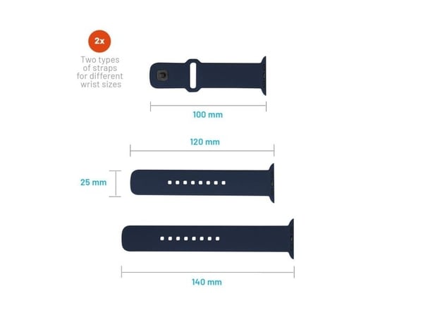 FIXED - Klokkestropp for smart armbåndsur - 49 mm, silicone - blå - for Apple Watch Hermès Series 9, SE 3, Series 10, Series 11, Series 9, Ultra 2,...