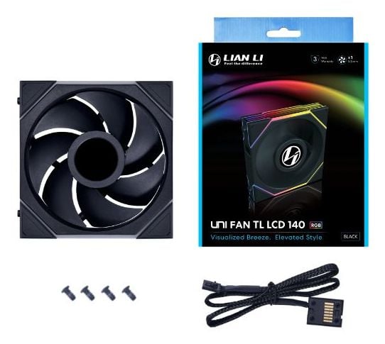 Lian Li Uni Fan TL LCD, Vifte, 14 cm, 400 RPM, 1600 RPM, Svart