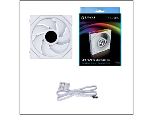 Lian Li Uni Fan TL LCD, Vifte, 14 cm, 400 RPM, 1600 RPM, Hvit