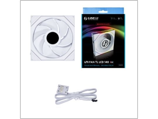 Lian Li Uni Fan TL LCD, Vifte, 14 cm, 350 RPM, 1600 RPM, Hvit