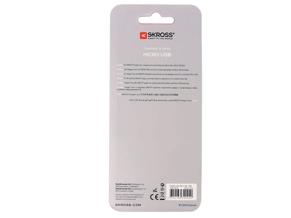 Skross 2.700240, 1 m, USB A, Micro-USB A, USB 3.2 Gen 1 (3.1 Gen 1), Hankjønn/hankjønn, Hvit