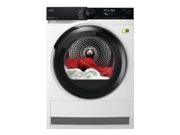 AEG Series 8000 TR8T75780, Frittstående, Frontmatet, Varme pumpe, Hvit, Rotasjon, Berøringskontroll, Riktig/Høyre