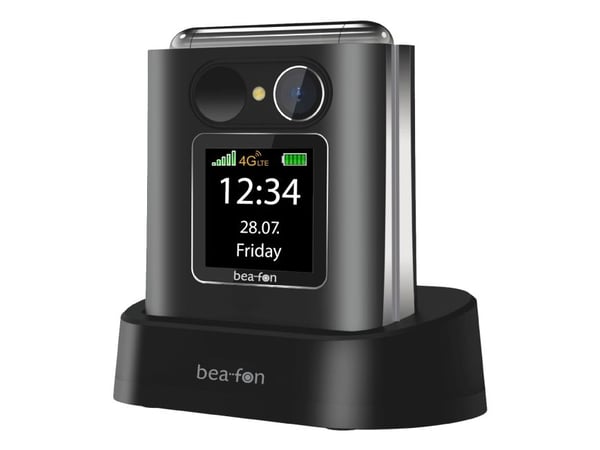 Beafon Fold 10 LTE, Simpukka, Yksittäinen SIM, 5,59 cm (2.2"), Bluetooth, 1350 mAh, Musta, Hopea