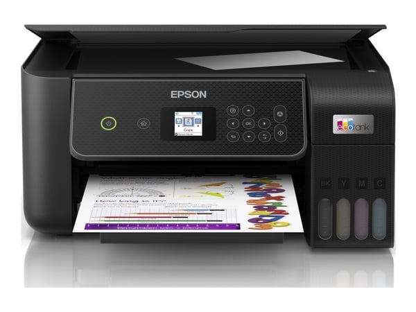 Epson EcoTank ET-2871 - Multifunksjonsskriver - farge - ink-jet - ITS - A4 (medie) - opp til 10 spm (trykking) - 100 ark - Wi-Fi, USB - svart