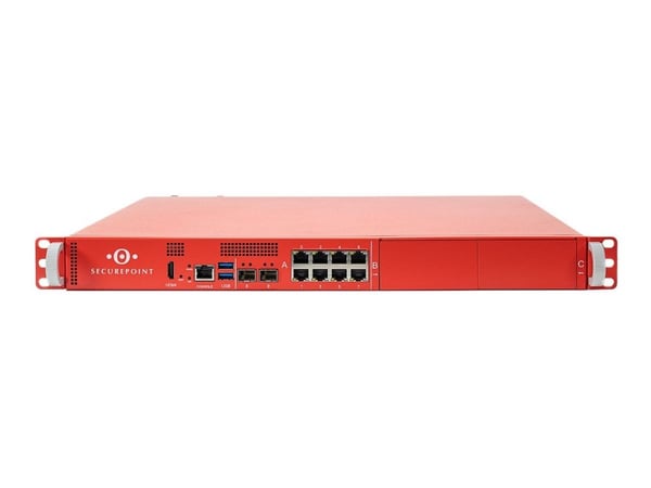 Securepoint RC1000RR G6, 59 Gbit/sek., 3,5 Gbit/sek., 6,9 Gbit/sek., 1000 bruger(e), AES, Ledningsført