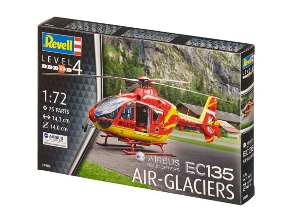 Revell EC135 Air-Glaciers, Rotorcraftmodell, Monteringssett, 1:72, EC135, Alle kjønn, Plast