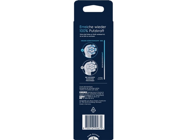 Oral-B 8700216194679, 6 stykker, Hvit, 3 måned(er), Oral-B, 60 mm, 27 mm