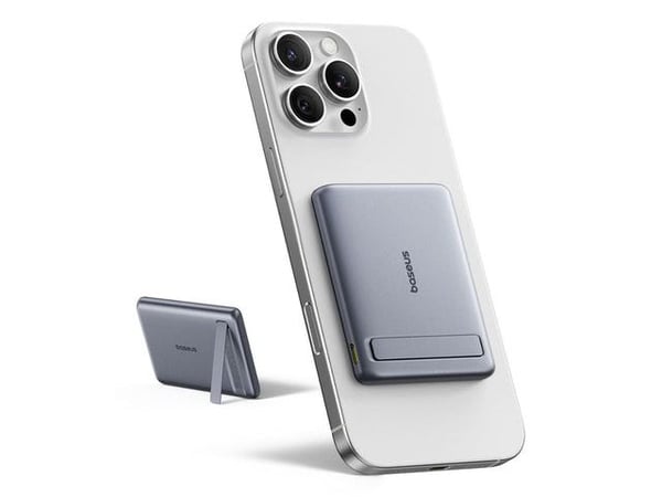 Baseus P1007680B813-00, 5000 mAh, Trådløs lading, 5 W, Grå