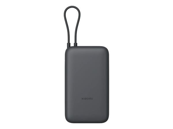 Xiaomi PB2020MI - Strømbank - integrated cable - 20000 mAh - 74 Wh - 22.5 watt - 3 A - Fast Charge - 3 utgangskontakter (USB-C, USB) - mørk grå