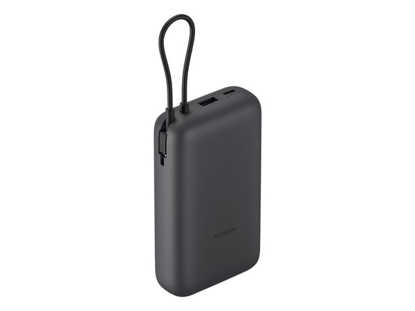 Xiaomi PB2020MI - Strømbank - integrated cable - 20000 mAh - 74 Wh - 22.5 watt - 3 A - Fast Charge - 3 utgangskontakter (USB-C, USB) - mørk grå