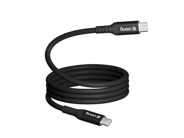 Crong Soft Link - Kabel 100W PD 5A USB-C til USB-C 25cm (svart) Crong Soft Link - Kabel 100W PD 5A USB-C til USB-C 25cm (svart)
