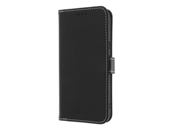 Insmat Exclusive - Lommebok for mobiltelefon - lær, termoplast-polyuretan (TPU), galvanisert bronsering, bomullssting - svart - for Google Pixel 10a