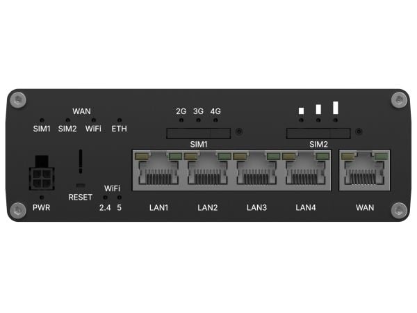Teltonika RUTC41 - Trådløs ruter - WWAN 4-portssvitsj - 1GbE, PPP - Wi-Fi 6 - Dobbeltbånd - 3G, 4G, 2G - DIN-skinnemonterbar, veggmonterbar, overfl...