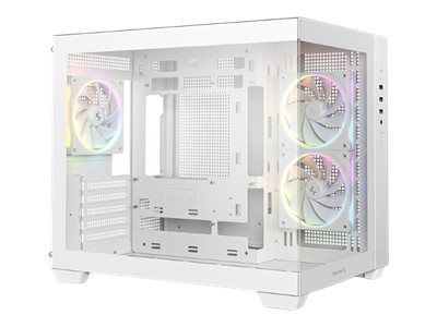 DeepCool CG330 3F WH - Micro-ATX - micro ATX - genomskinlig sidopanel (härdat glas) - ingen strömförsörjning (ATX / SFX / SFX-L) - vit - USB/ljud