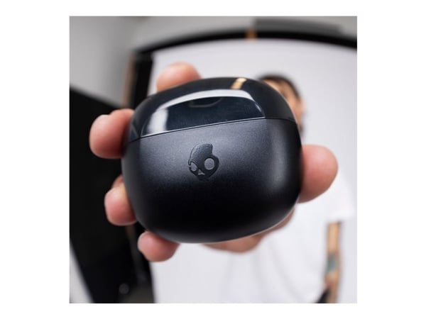 Skullcandy Rail - True wireless-hodetelefoner med mikrofon - i øret - Bluetooth - aktiv støydemping - ekte svart