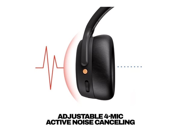 Skullcandy Crusher ANC 2 - Hodetelefoner med mikrofon - full størrelse - Bluetooth - trådløs - aktiv støydemping - ekte svart