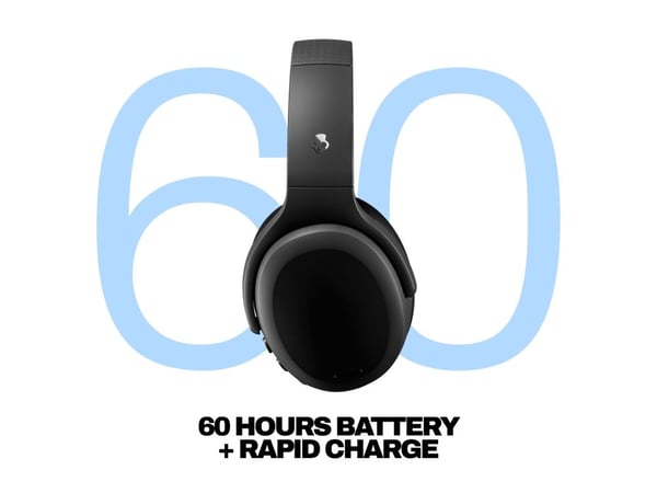 Skullcandy Crusher ANC 2 - Hodetelefoner med mikrofon - full størrelse - Bluetooth - trådløs - aktiv støydemping - ekte svart
