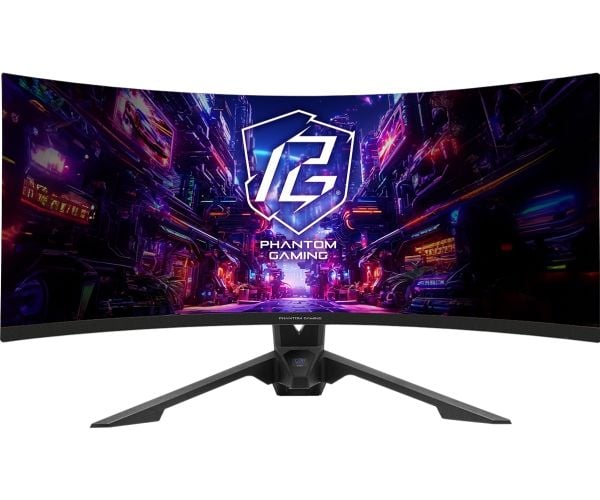 ASRock 34" buet Phantom Gaming Monitor PG34QRT3A VA WQHD 180Hz 2xHDMI 2xDP HUB WiFi høyttalere 2x2W