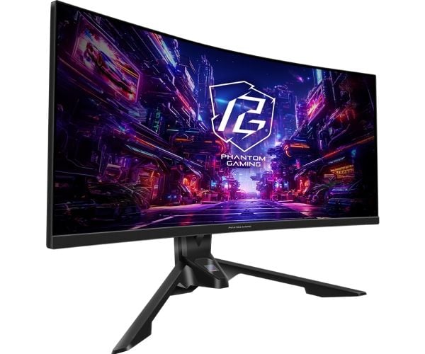 ASRock 34" buet Phantom Gaming Monitor PG34QRT3A VA WQHD 180Hz 2xHDMI 2xDP HUB WiFi høyttalere 2x2W