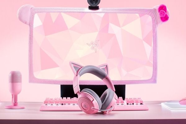 Razer Kraken Kitty V3 X - Hodesett - full størrelse - kablet - 3,5 mm jakk - lydisolerende - kvarts