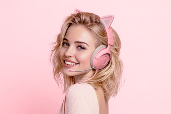 Razer Kraken Kitty V3 X - Hodesett - full størrelse - kablet - 3,5 mm jakk - lydisolerende - kvarts