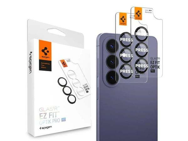 Spigen Oslona for Spigen Glas.Tr Ez Fit Optik Pro HD 2-pakk til Samsung Galaxy S26 – svart
