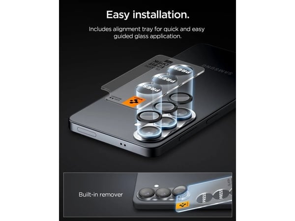 Spigen Oslona for Spigen Glas.Tr Ez Fit Optik Pro HD 2-pakk til Samsung Galaxy S26 – svart