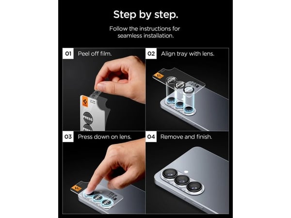 Spigen Oslona for Spigen Glas.Tr Ez Fit Optik Pro HD 2-pakk til Samsung Galaxy S26 – svart