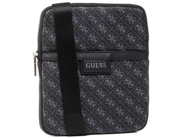 Guess, Dan, Flat glidelås, Tekstil Crossbody Bag, Svart, Herre, Herre