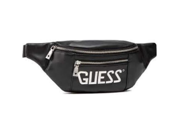 Guess, Salameda, Skinn, Tekstil Fanny Pack, Svart, 29,5/39 x 14 x 7 cm, Menn Menn
