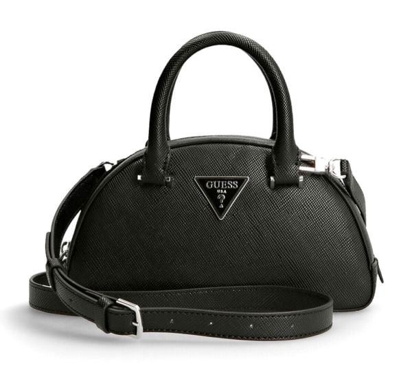 GUESS Cordelia Saffiano, Nainen, Käsilaukku, Musta, Vetoketju, Musta, Monotoninen