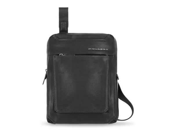 Piquadro Tallin lær iPad-etuiet crossbody-veske sort CA1816W108 21,5 x 27 x 7 cm